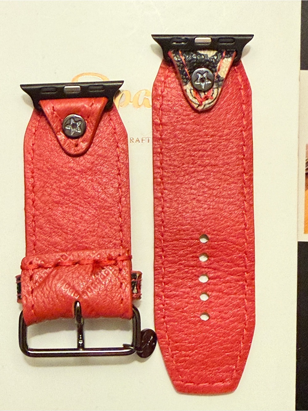 Spark*l Bands Size 2 Chanel & Red Quilt Watchband - Picture 3 of 6